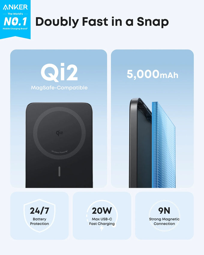 Anker Nano Power Bank 5K, Slim Black| A1665H11 - Image 3