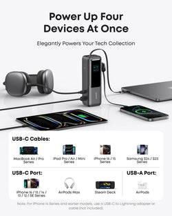 Anker Power Bank 25K 165W USB-C Retractable Cable | A1695H11