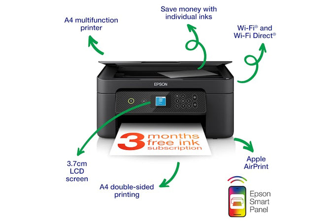 Epson Expression Home XP-3200 All-in-One Printer in Black – Wireless, Compact, Color Printing | Keans Claremorris