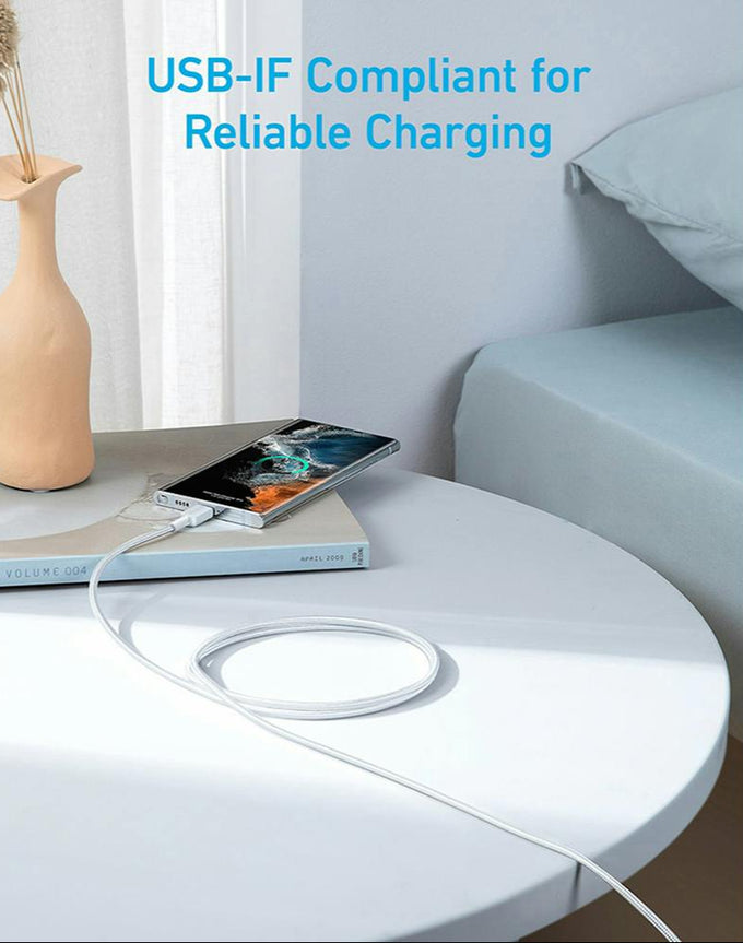 Anker 322 USB-C to USB-C Cable – 6ft White Cable - Image 3