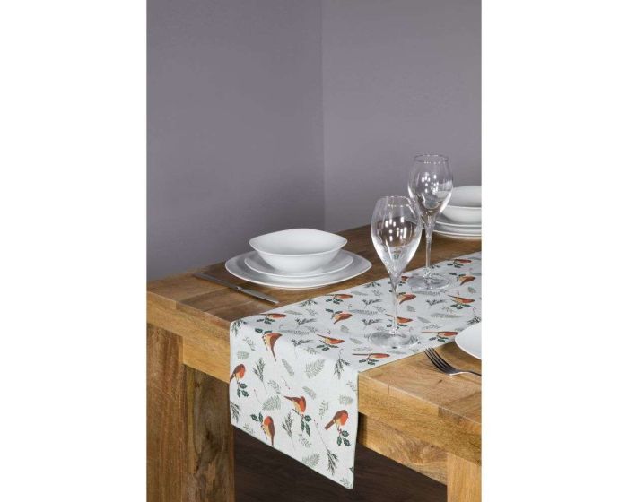 Robin Spot Reversible Christmas Table Runner – 2m x 30cm 25586 - Image 1