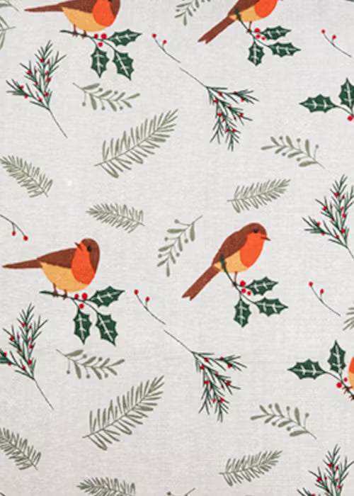 Robin Christmas Bolster Cushion & Draught Excluder – 18 x 76cm 25591 - Image 1