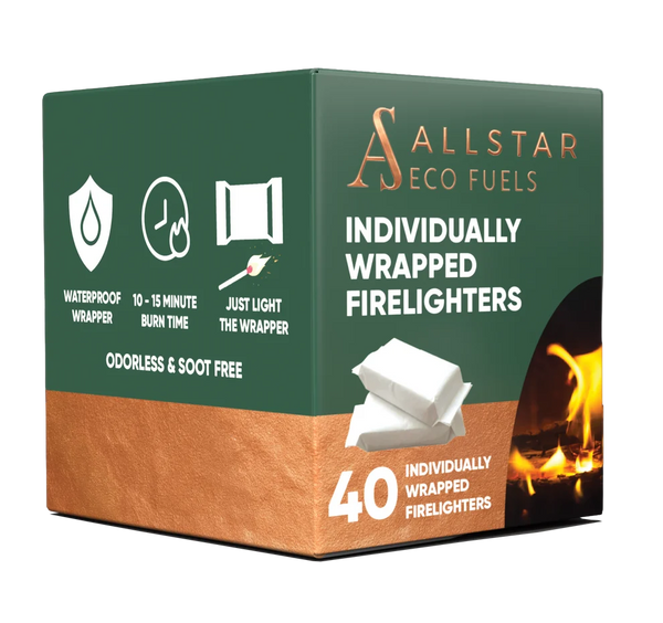 All Star Individually Wrapped Odorless Firelighters | ASINDIVIDUALS