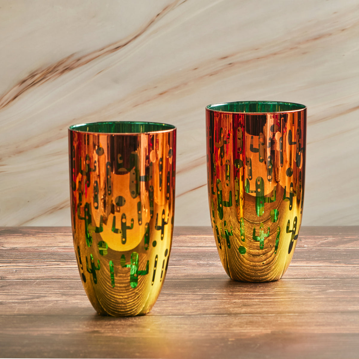 Set of 2 Fiesta Hiball Tumblers, colorful durable glassware for drinks, available at Keans Claremorris.