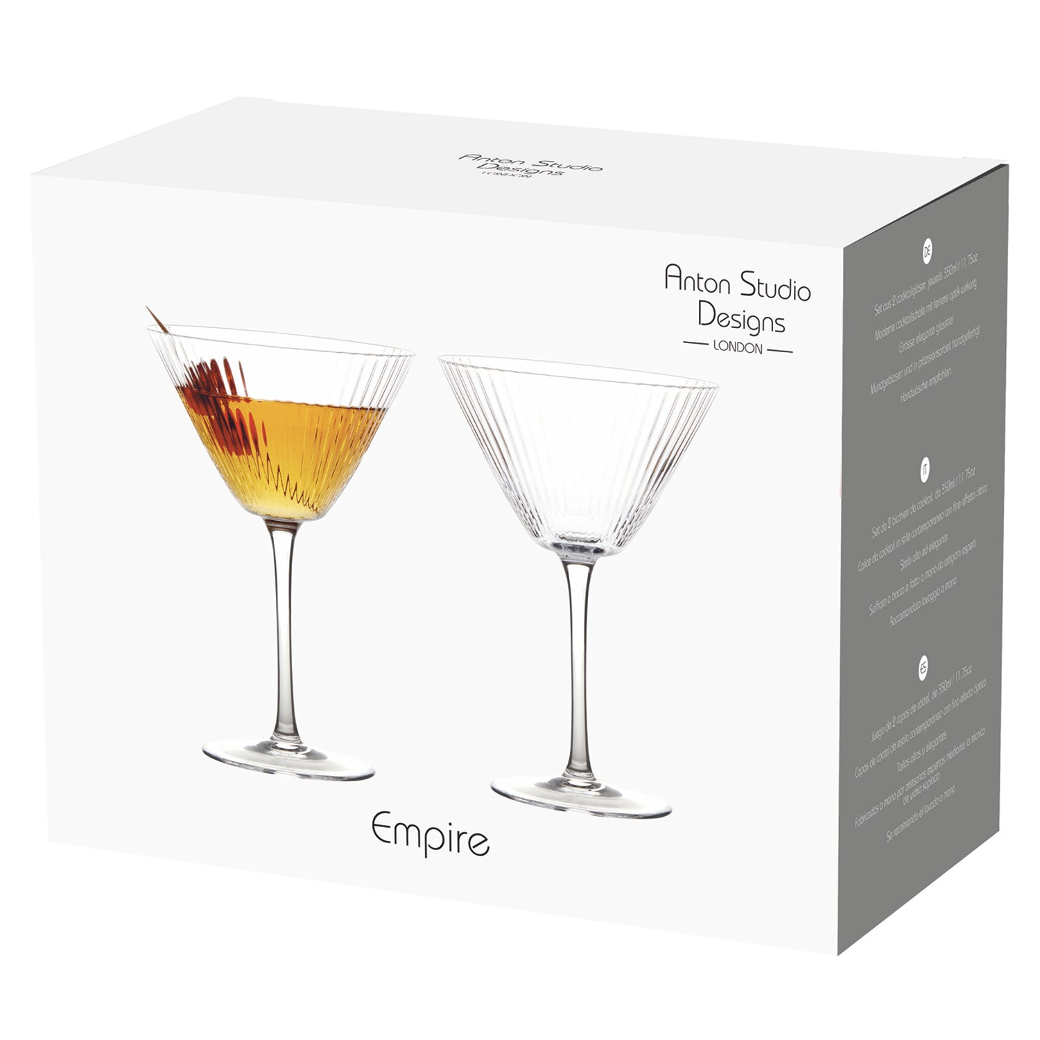 Set of 2 Empire Cocktail Glasses