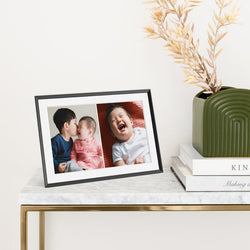 AURA Carver 10.1" WiFi Digital Picture Frame in Gravel with Mat White – sleek design, UKA900-MBLK | Keans Claremorris