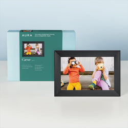 AURA Carver 10.1" WiFi Digital Photo Frame in Gravel, UKA900-BLK, available at Keans Claremorris