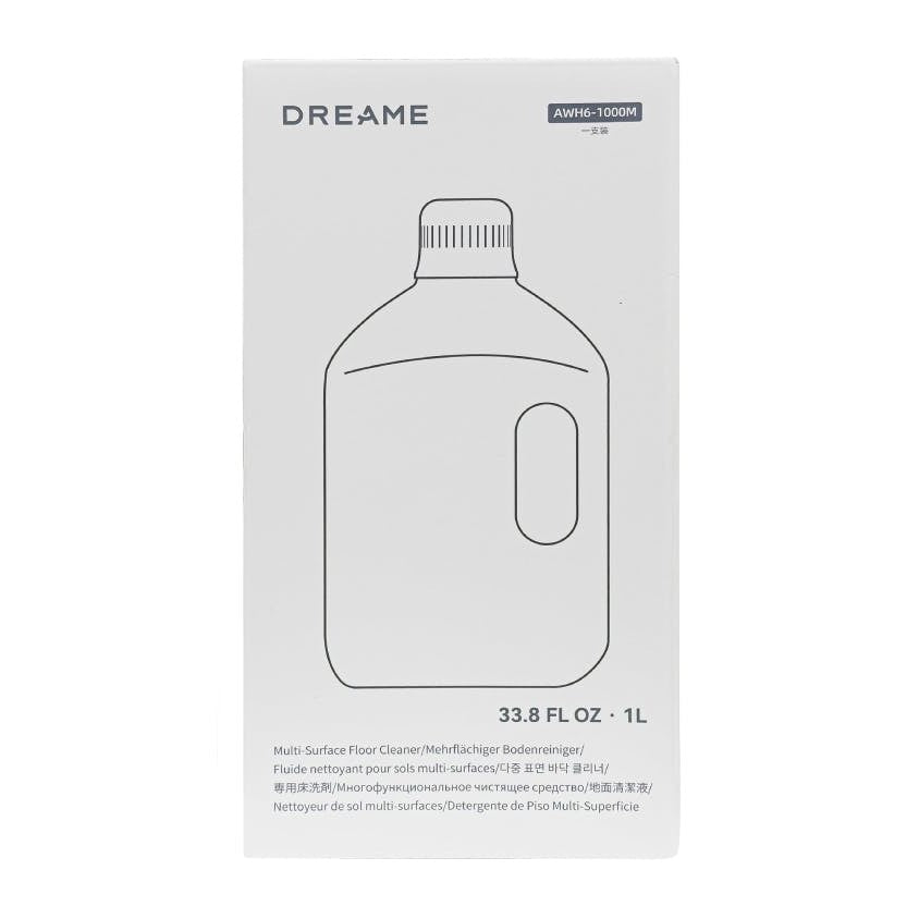 White box packaging with a simple line drawing of a 1L Dreame Multi Surface Floor Cleaner bottle.