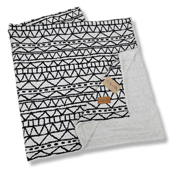 Ivy Blanket black/off-white pet blanket with cotton/polyester cover and faux mink lining, cozy and warm – Keans Claremorris