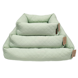 Lottie Large Green Quilted Dog Bed with non-slip base, soft filling, high sides for comfort – Keans Claremorris