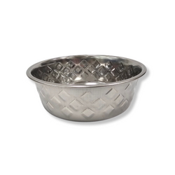 Hexagon Silver Bowl 1800ml – Stylish geometric design, durable metal, perfect for serving – Keans Claremorris