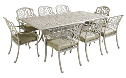 Amalfi 8 Seat Rectangular Dining Table Maize/ Wheatgrass