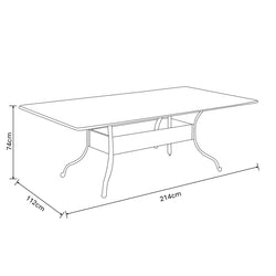 Amalfi 8 Seat Rectangular Dining Table Maize/ Wheatgrass