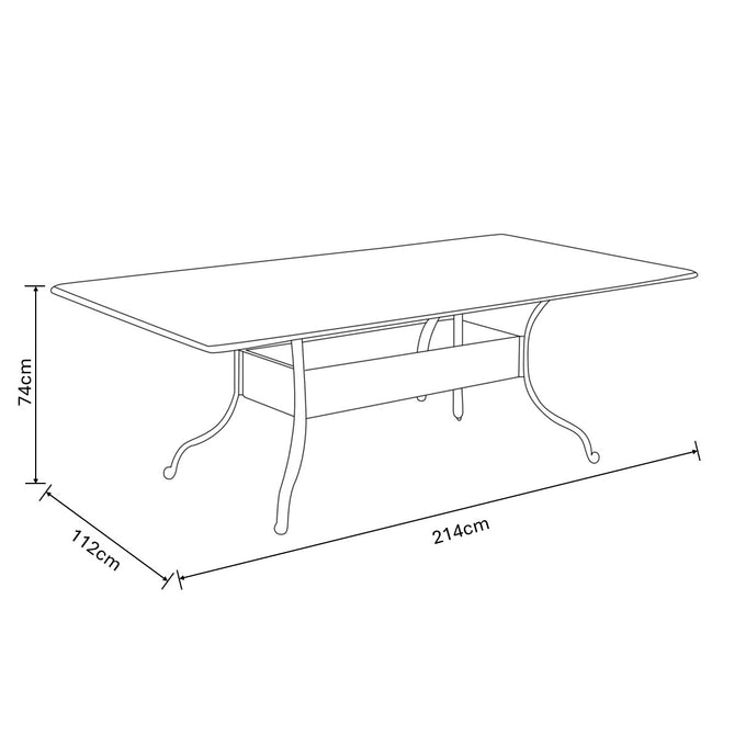 Amalfi 8 Seat Rectangular Dining Table Maize/ Wheatgrass - Image 3