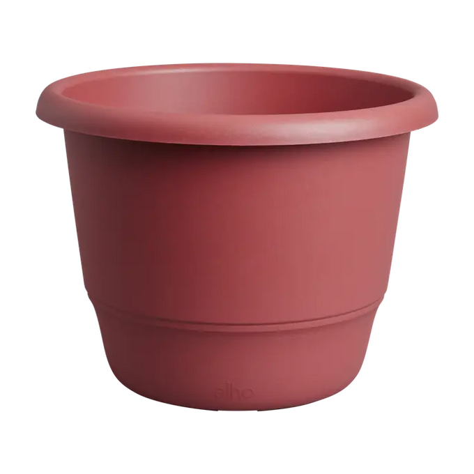 Amiga Round 40cm Theatre Red outdoor flowerpot, recycled plastic, frost-resistant, drainage holes – Keans Claremorris