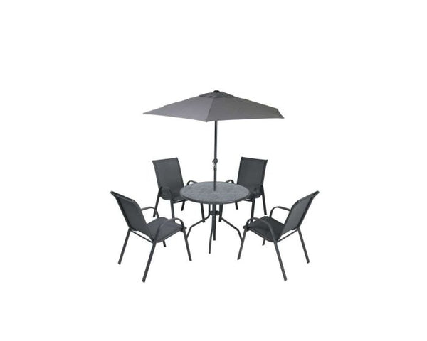 Amora 4 Seater Dining Set with Parasol Keans Claremorris