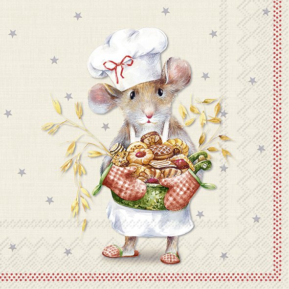 Anna Baked Cream Red Lunch Napkins Keans Claremorris