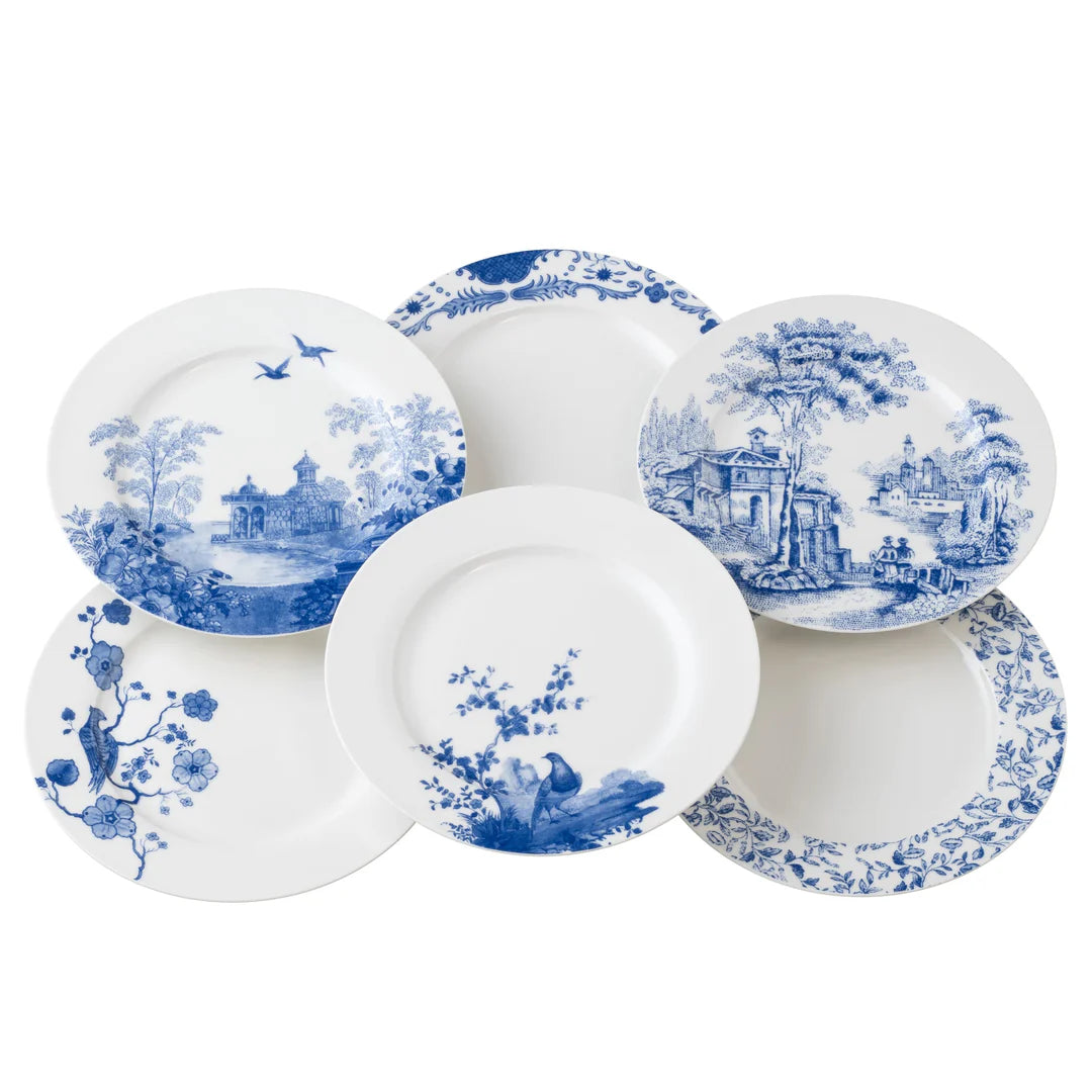 Archive Blue Aynsley Teaplates - Set of 6 Keans Claremorris