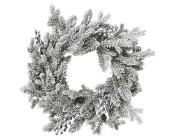 Aspen Wreath Snowy Glitter Indoor, Green/White D.50 cm x H.8 cm Keans Claremorris