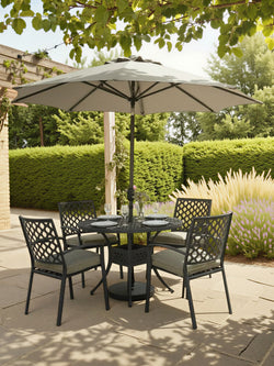 Avebury 4 Seat Round Dining Table Set Antique Moss