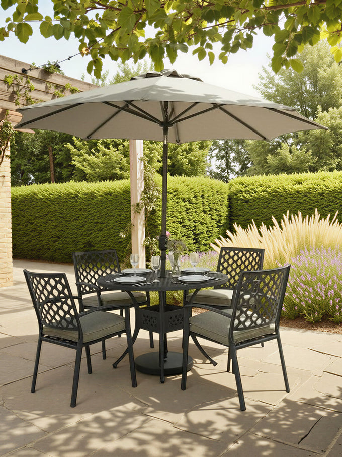 Avebury 4 Seat Round Dining Table Set Antique Moss - Image 2