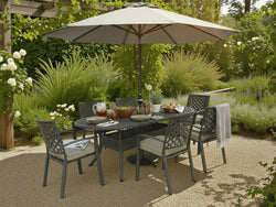 Avebury 6 Seat OVAL Outdoor Dining Table Set