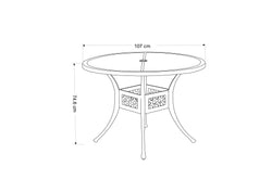 Avebury 4 Seat Round Dining Table Set Antique Moss