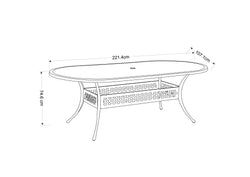 Avebury 6 Seat OVAL Outdoor Dining Table Set
