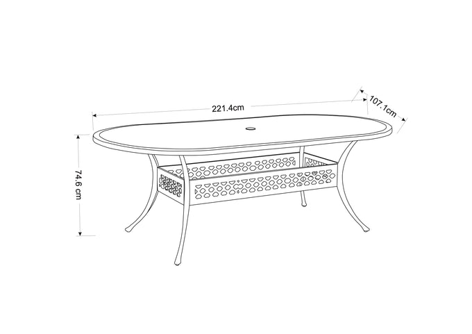 Avebury 6 Seat OVAL Outdoor Dining Table Set - Image 4