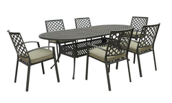 Avebury 6 Seat OVAL Outdoor Dining Table Set