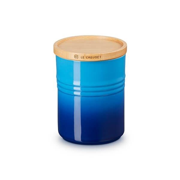 Le Creuset Azure Medium Storage Jar with Wooden Lid