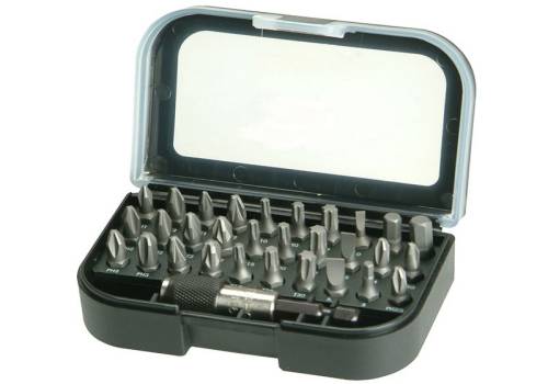 Bahco 59/S31 31-piece bit set with magnetic holder, durable alloy steel bits, ergonomic case – display of 12 at Keans