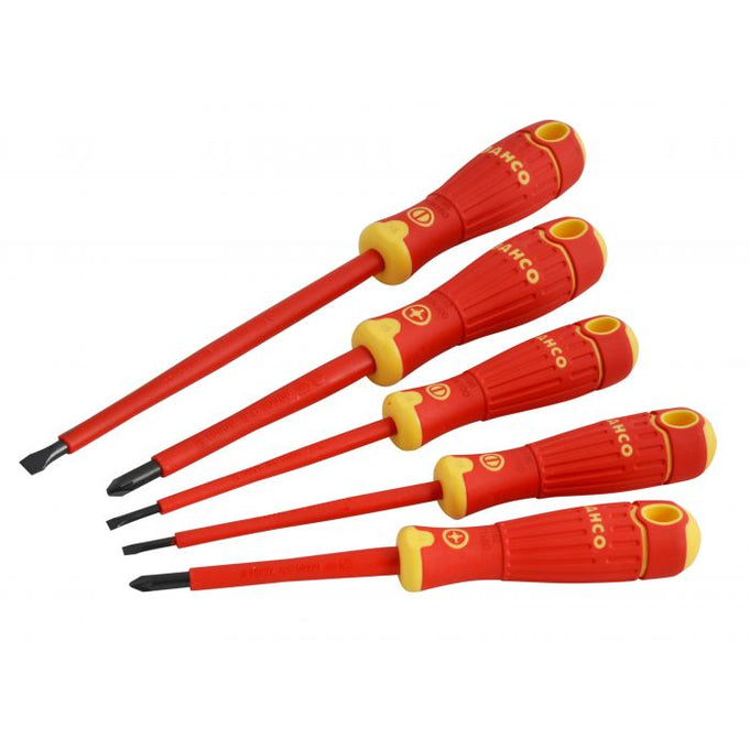 Bahco B220.015 5-piece insulated screwdriver set, safe up to 1,000V, ergonomic grip, chrome-plated blades – Keans Claremorris