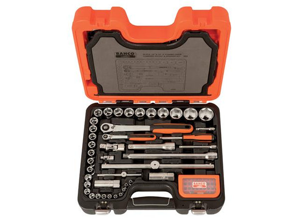 Bahco S95 95-piece 1/4" & 1/2" drive socket set with ratchets, bits, and spanners in durable case - Keans Claremorris