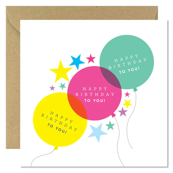 BBunny Bright Birthday Balloons Card - Image 1