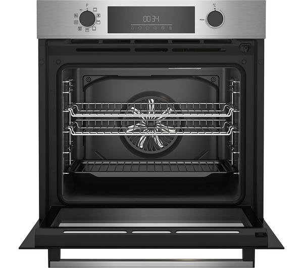 Beko BBIE12301XMP 72L electric pyrolytic oven with AeroPerfect airflow, self-cleaning, stainless steel, at Kean’s