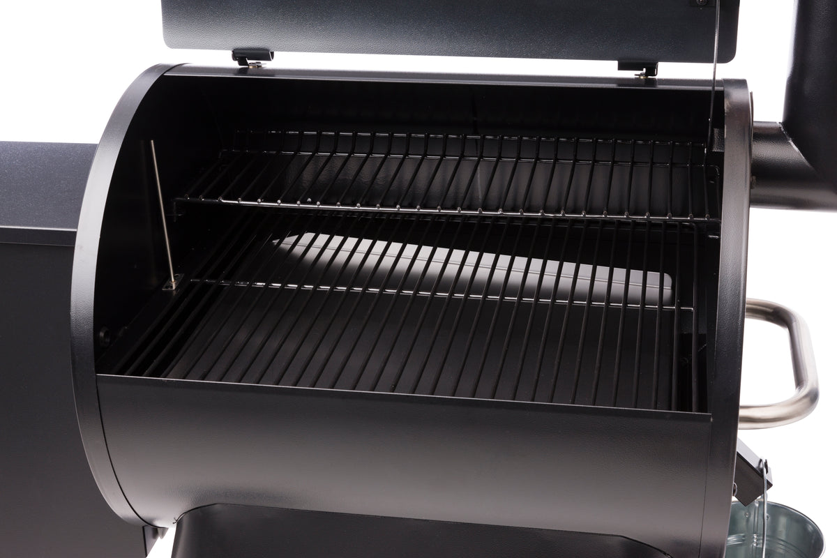 Traeger Pro 22 Wood Pellet Grill with digital controller and large cooking area, available at Keans Claremorris.