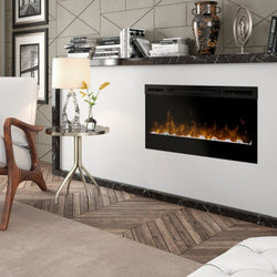 Dimplex Prism 34" Electric Fireplace with realistic flames, sleek design – available at Keans Claremorris.