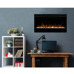 Dimplex Prism 34" Electric Fireplace with realistic flame effect, sleek design – available at Keans Claremorris.