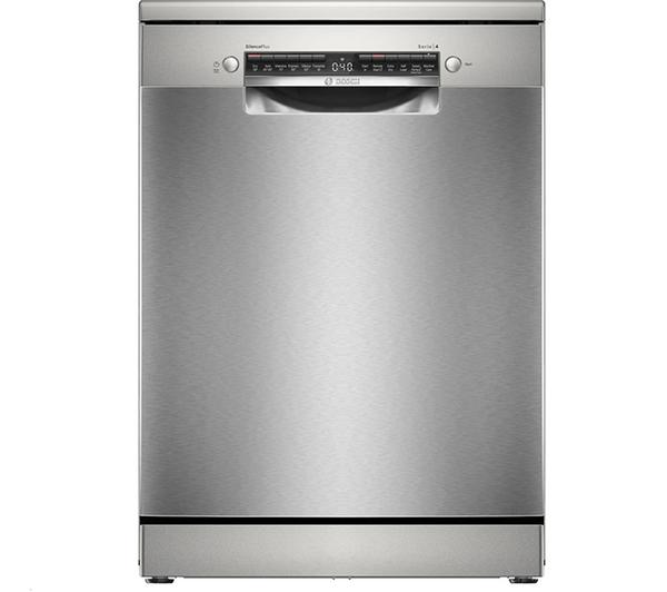 Bosch Series 4 SMS4EKI06G silver dishwasher, 13 place settings, WiFi control, ExtraDry, quiet 42 dB, at Keans Claremorris.