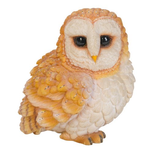 Barn Owl resin ornament, 13cm tall, hand-painted, UV protected, indoor/outdoor use by Keans Claremorris