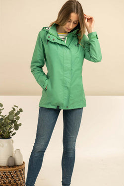 Ladies Beachcomber Coat in Seagrass color, lightweight and stylish outerwear from Keans Claremorris.