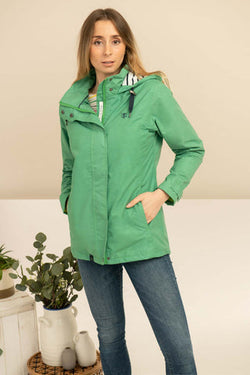 Ladies Beachcomber Coat in Seagrass color, lightweight and stylish outerwear from Keans Claremorris.