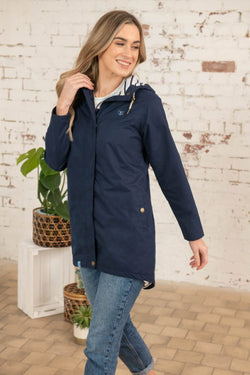 Ladies Beachcomber Long Coat in Indigo by Keans Claremorris, lightweight and stylish for beachwear