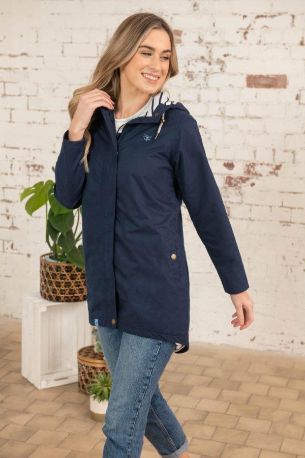 Ladies Beachcomber Long Coat in Indigo by Keans Claremorris, lightweight and stylish for beachwear