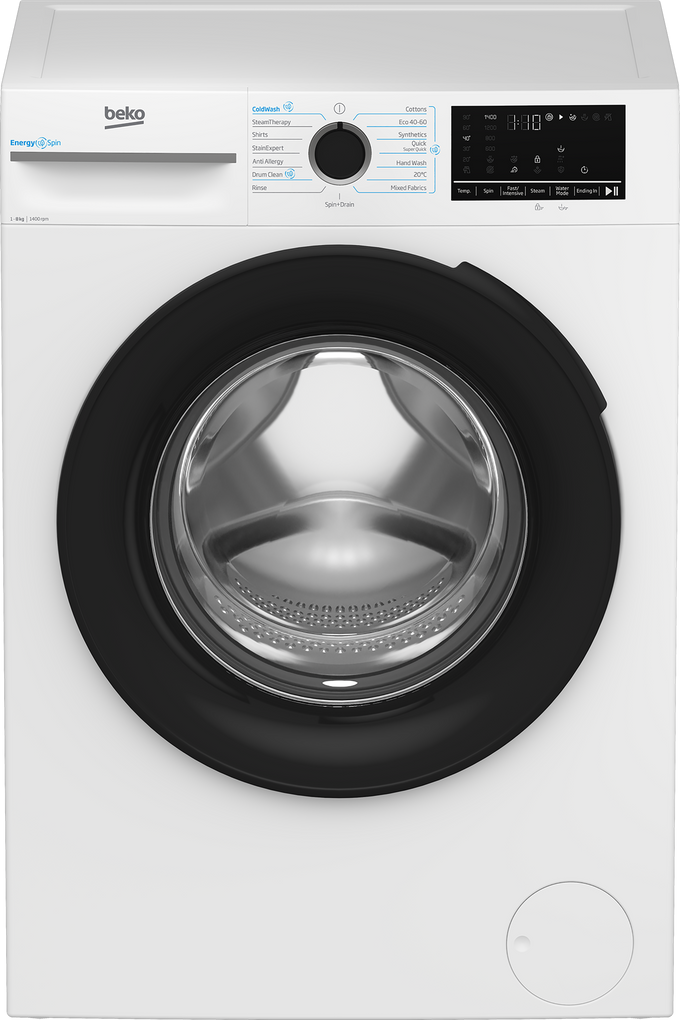 Beko EnergySpin™ BM3WT4841IW 8kg Washing Machine with 1400 rpm - White - A Rated | Keans Claremorris