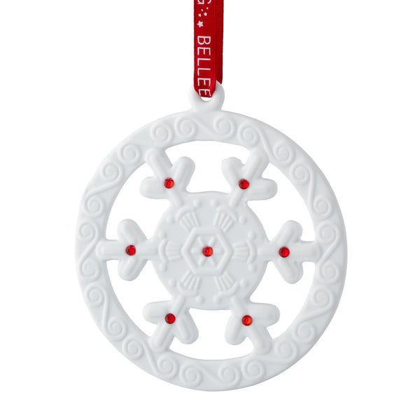 Belleek Snowflake Ornament W7.8cm x L8.5cm Keans Claremorris
