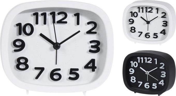 Black/White Alarm Clock 9.5x8cm Keans Claremorris
