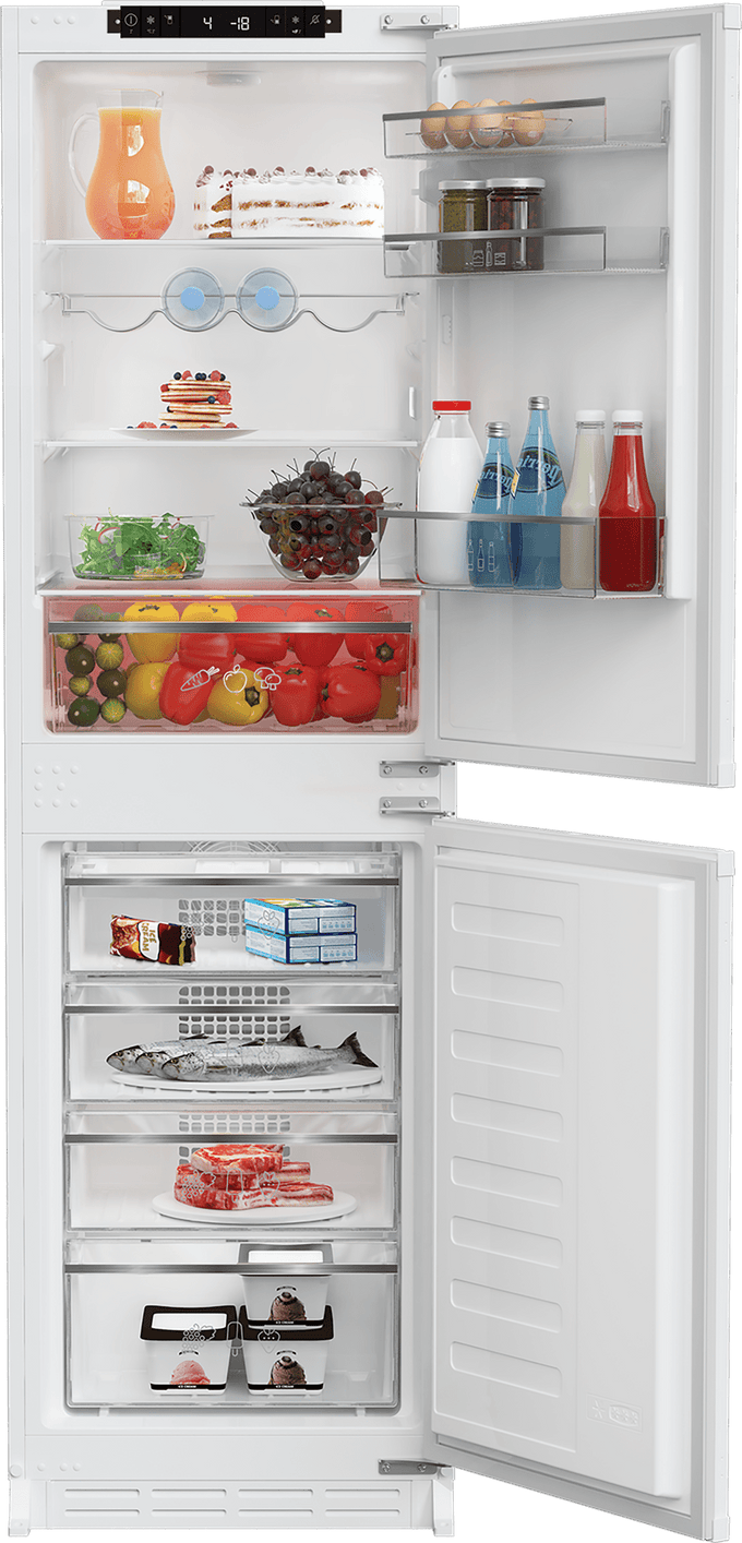 Blomberg Integrated 50:50 Frost Free Combi Fridge Freezer with VitaminCare+, touch control, and wine rack – Keans Claremorris