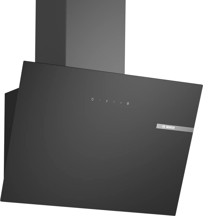 Bosch Series 2 60cm Wall-Mounted Cooker Hood – Black Glass | DWK65DK60B Keans Claremorris